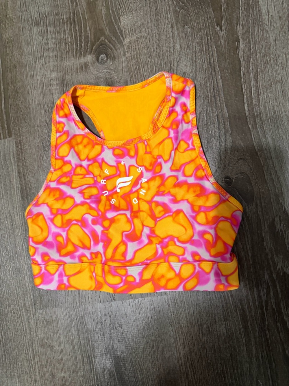 Neon Orange & Pink Patterned Fabletics /Sports Bra EUC Small  Sports Bra